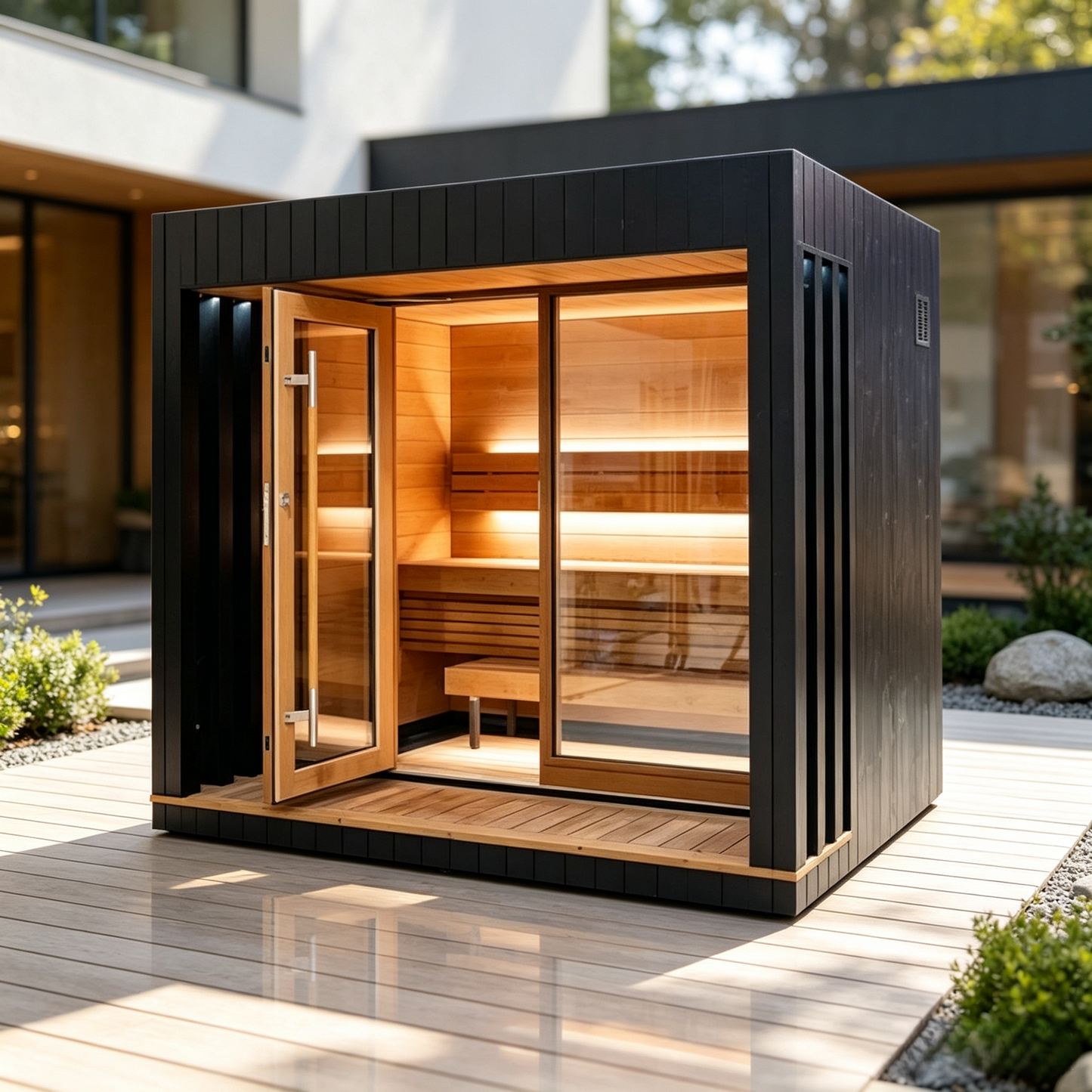 
                  
                    4‑Person Outdoor Square Backyard Sauna
                  
                