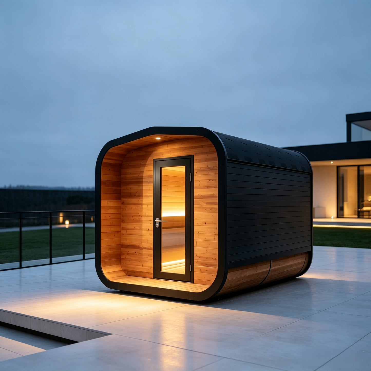
                  
                    Modern Rounded Cube Outdoor Sauna - Outdoor 13
                  
                