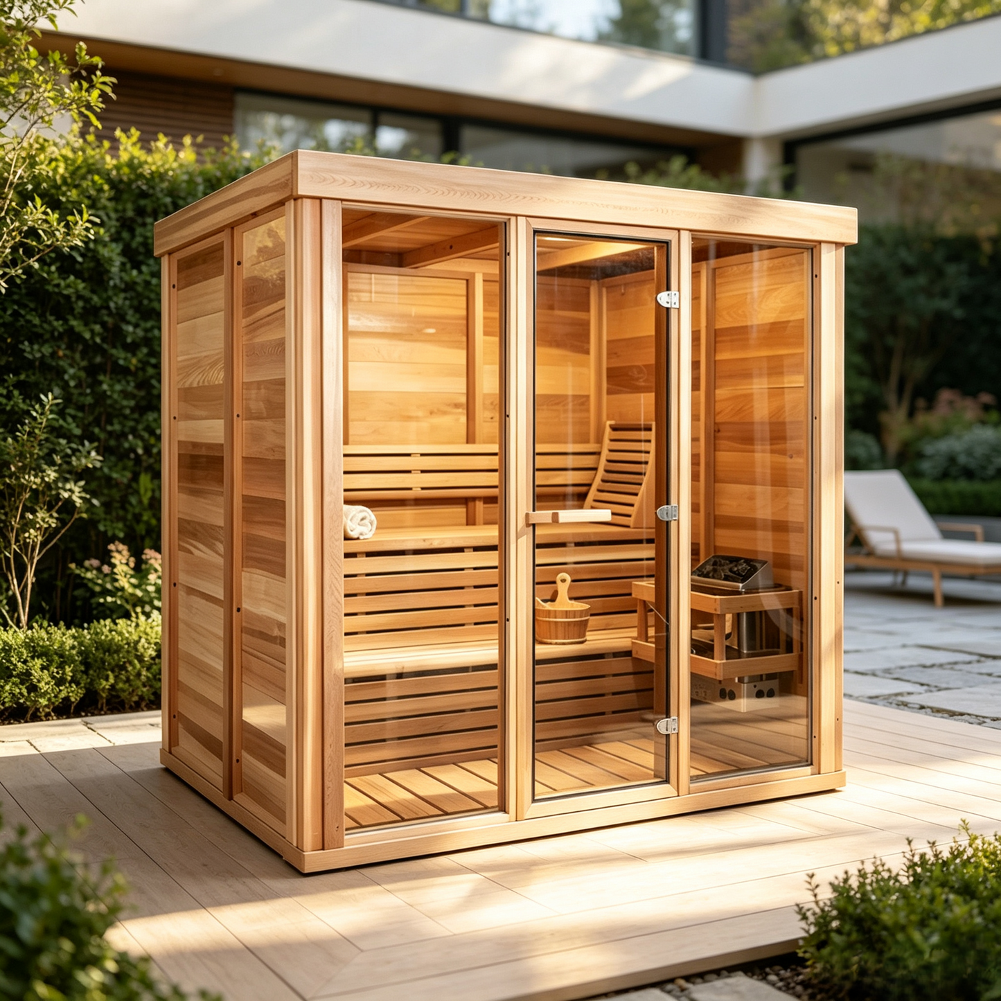 
                  
                    Square Traditional Steam Sauna - Outdoor 14
                  
                