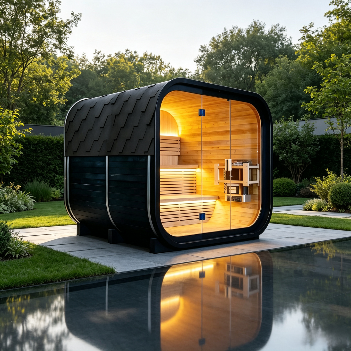 
                  
                    Outdoor Black Square Spruce Sauna - Square 10
                  
                