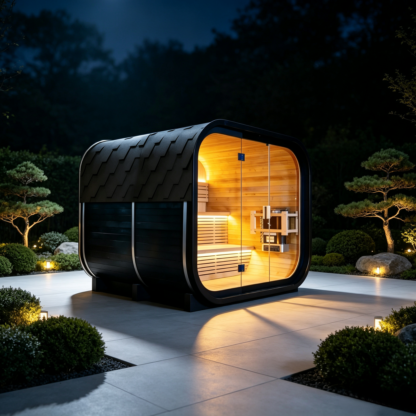 
                  
                    Outdoor Black Square Spruce Sauna - Square 10
                  
                