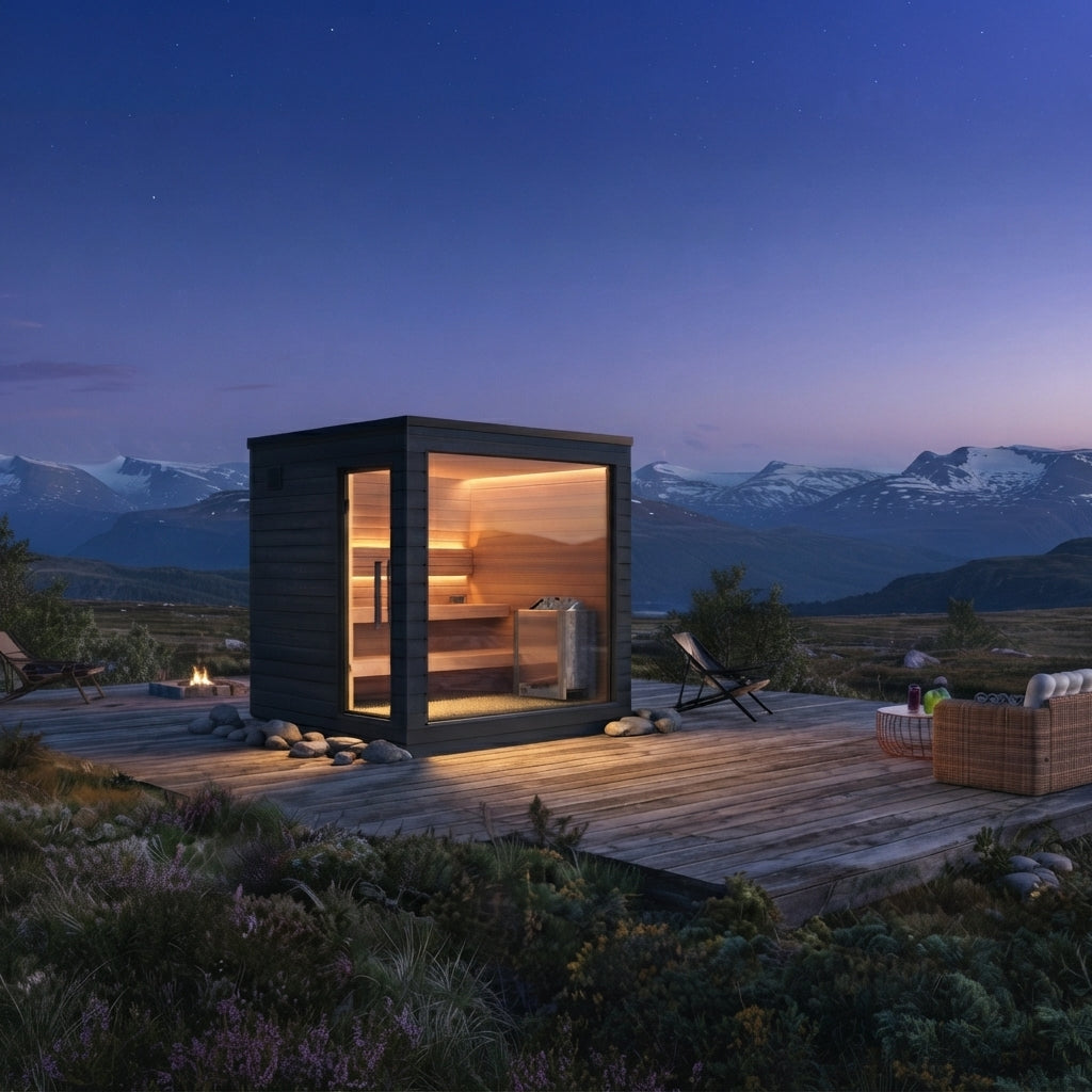 
                  
                    Spruce Outdoor Glass Landscape Sauna
                  
                