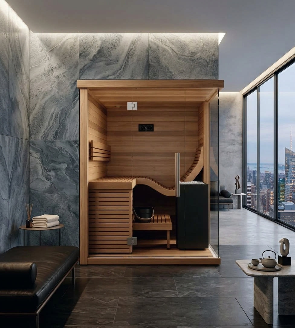
                  
                    Traditional sauna with glass front panel - Indoor 12
                  
                