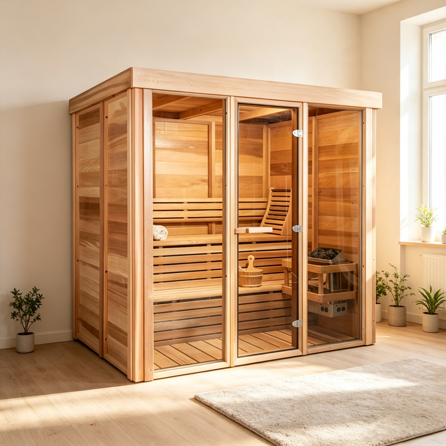 
                  
                    Indoor Square Traditional Steam Sauna - Indoor 14
                  
                