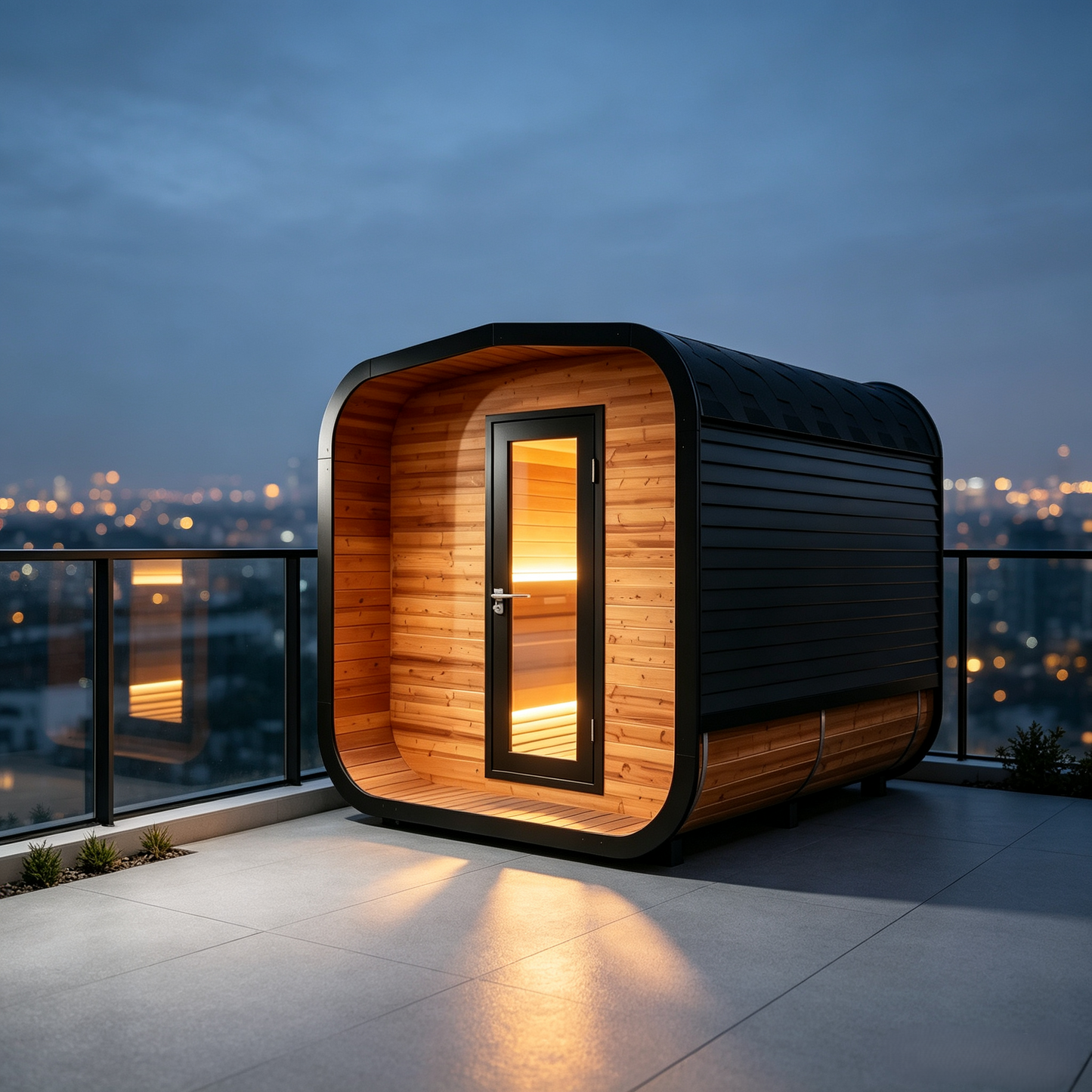 
                  
                    Modern Rounded Cube Outdoor Sauna - Outdoor 13
                  
                